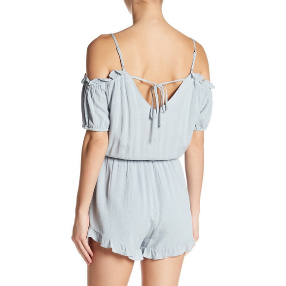 Elodie Cold Shoulder Woven Romper - Picture 2 of 6
